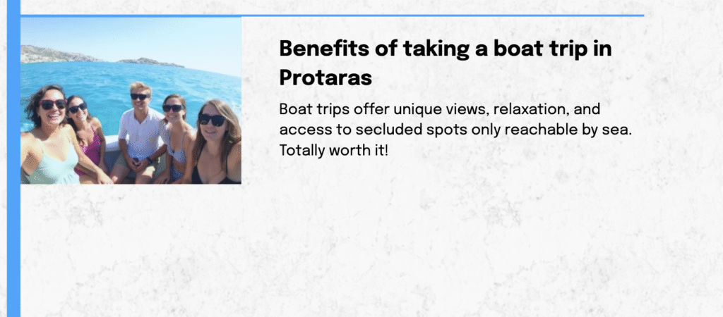 Benefits of taking a boat trip in Protaras
