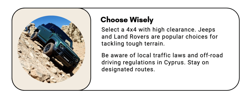 Off-road Car Rental Tips in Cyprus